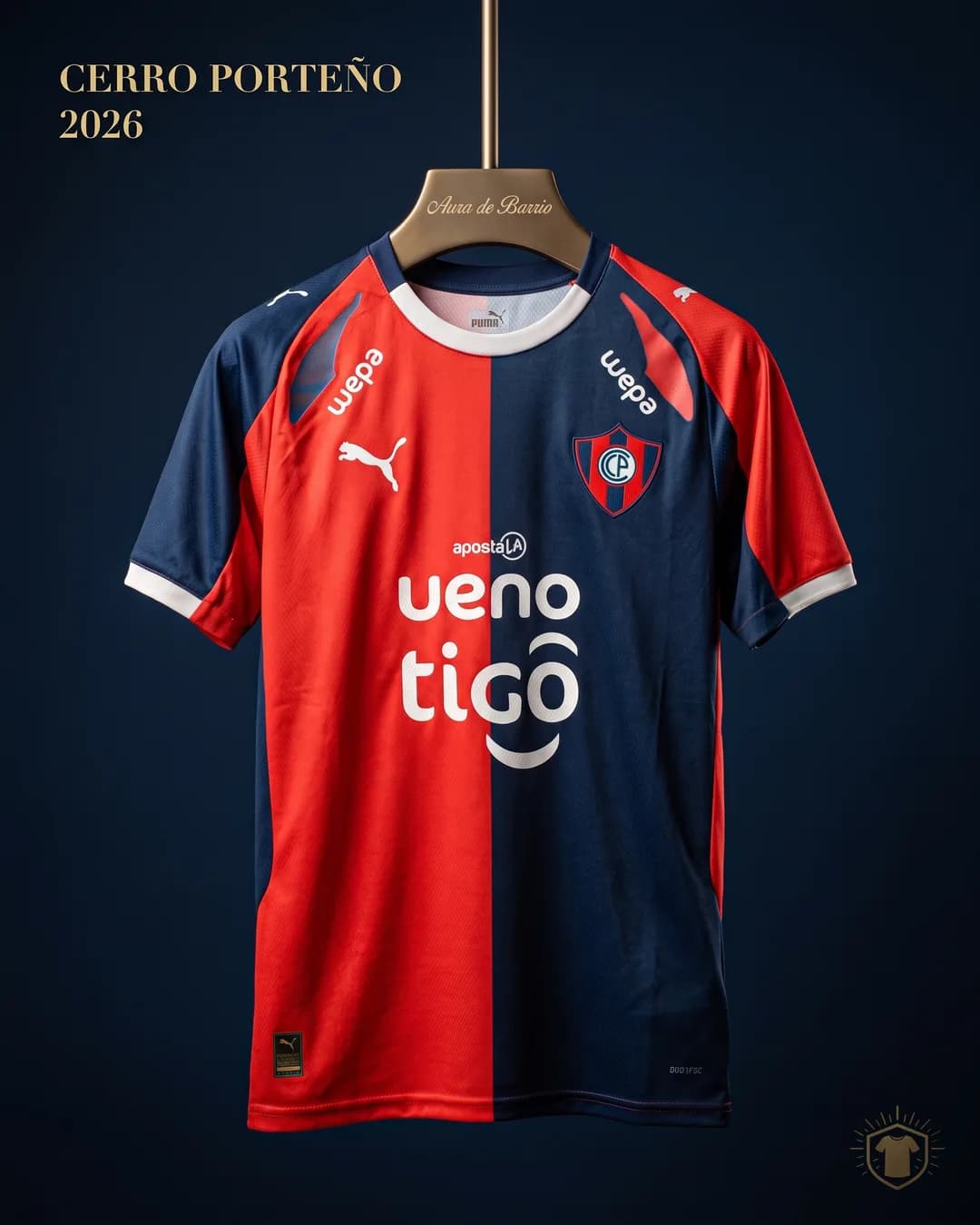 Camiseta local 2026 de Cerro Porteño (recreación)